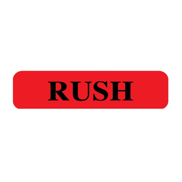 Labeling Flag - Imprinted - RUSH - Red - Re Fill - 9/16" x 2"